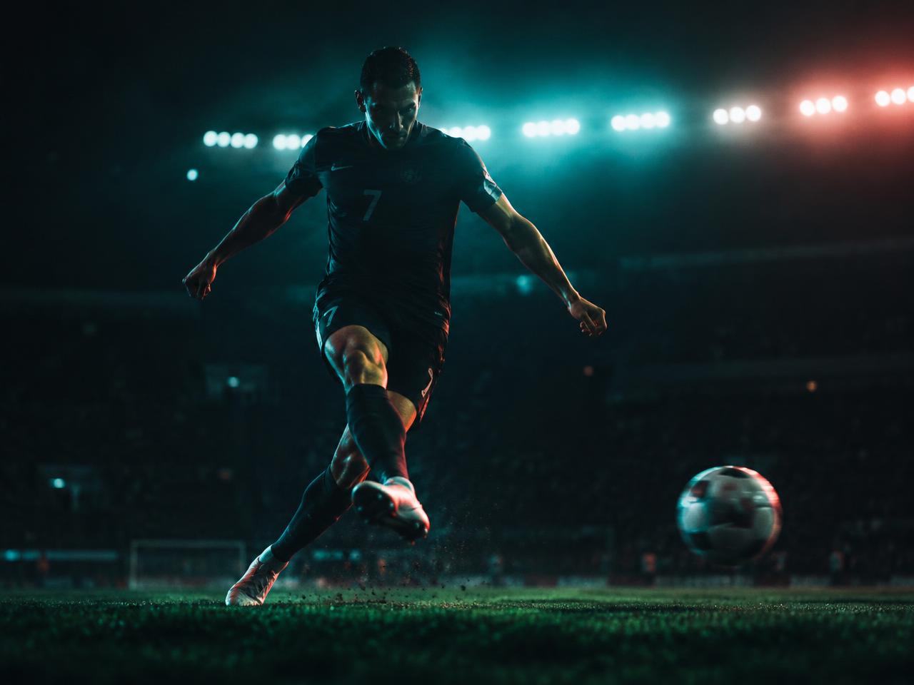 Fotografia esportiva em estádio